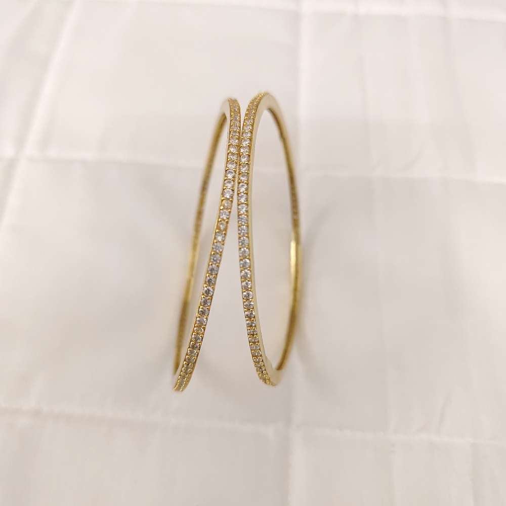 bangle silver white stones bangles-rcv114 92.5 silver ramala jewelry / ramala collections