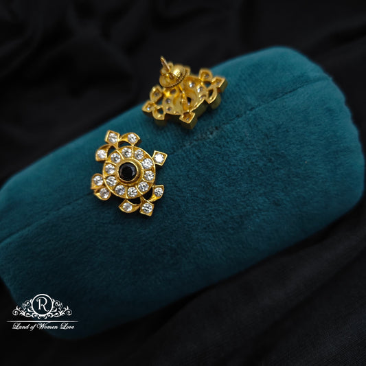 Silver white stone earrings -RC89-60M27