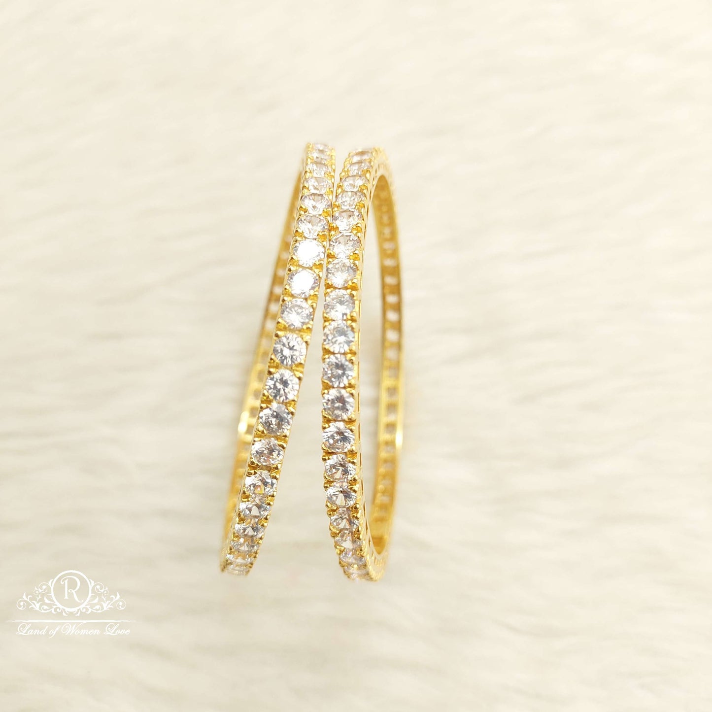 bangle silver white stones bangles-d017 92.5 silver ramala jewelry / ramala collections