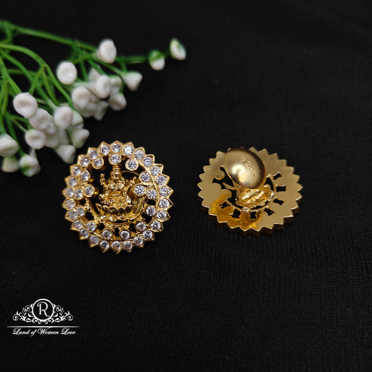 92.5 Silver Lakshmi Devi Design Studs-RCK226