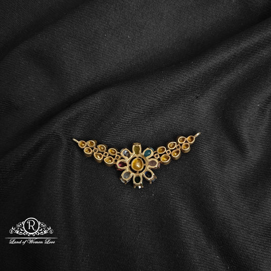 92.5 Silver Multi coloured Victorian Mala locket-RCM164