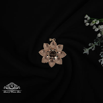 92.5 Silver Fusion Rose gold polish Flower design Locket-RCM1059