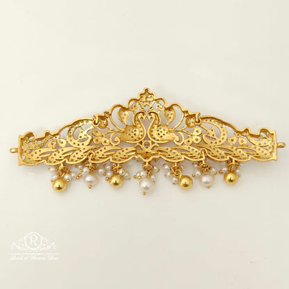 Silver Peacock Design White Stones Chocker- RC87-60P12