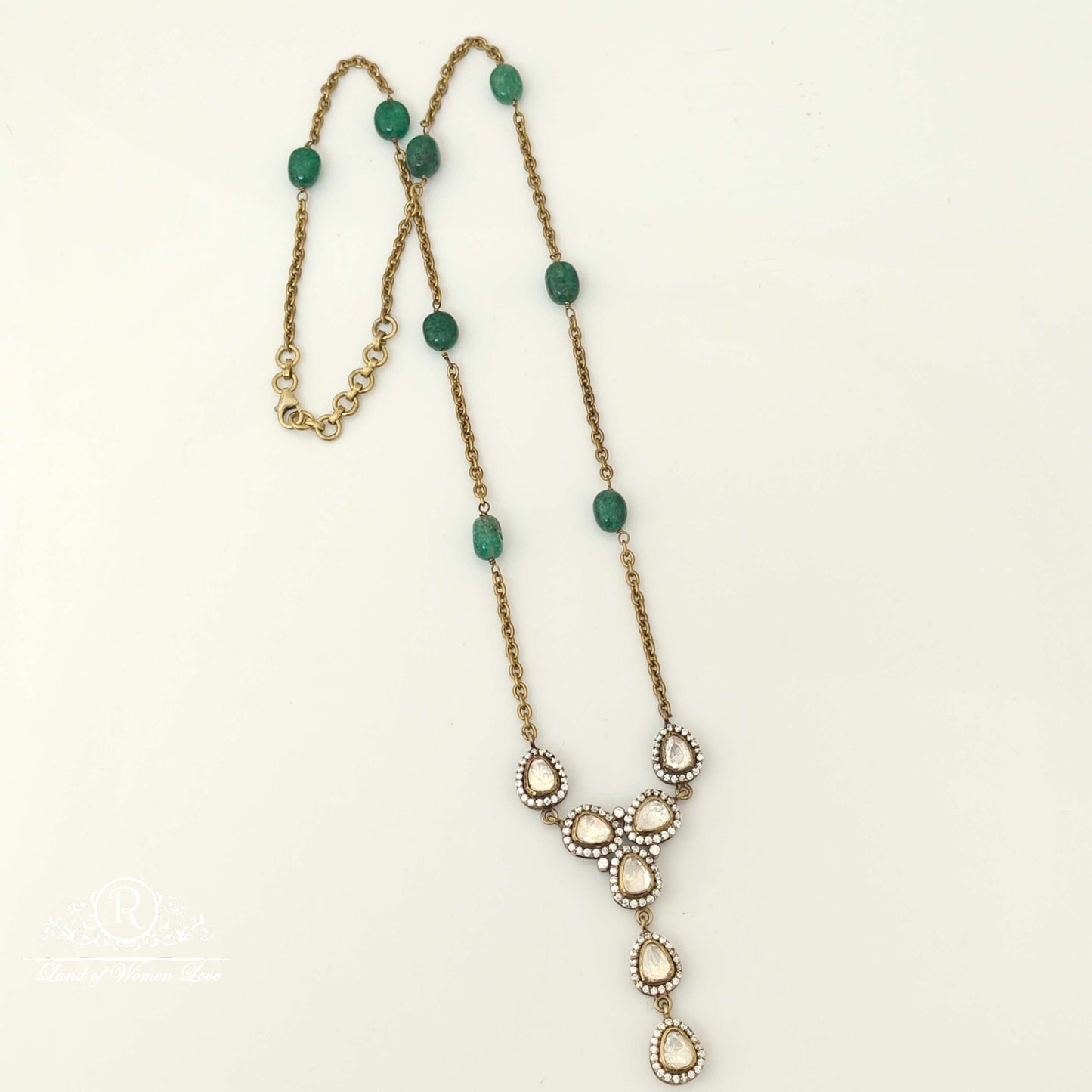 chain silver victorian moissanite design chain- rc87-159p51 moissanite 92.5 silver ramala jewelry / ramala collections