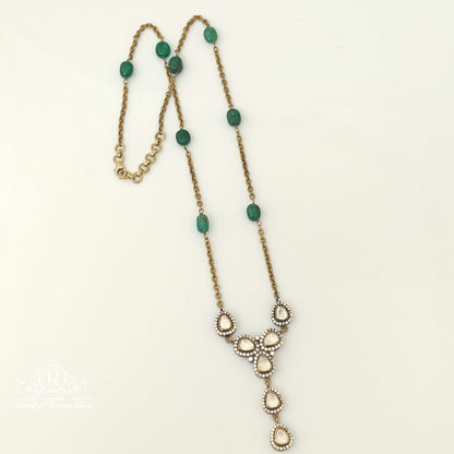 chain silver victorian moissanite design chain- rc87-159p51 moissanite 92.5 silver ramala jewelry / ramala collections