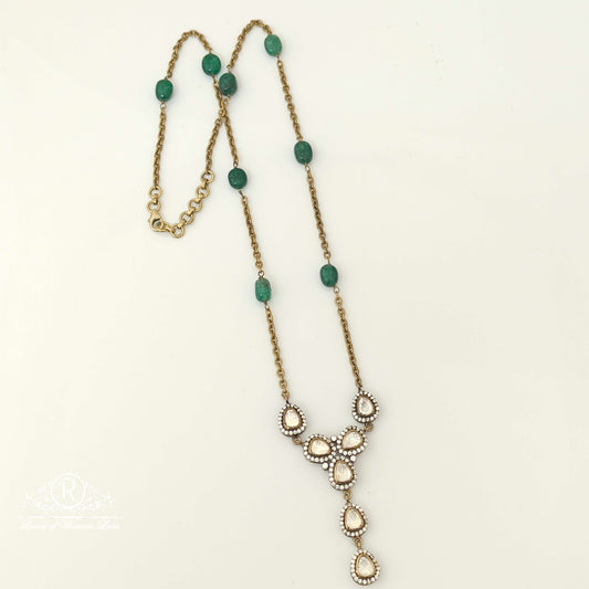 chain silver victorian moissanite design chain- rc87-159p51 moissanite 92.5 silver ramala jewelry / ramala collections