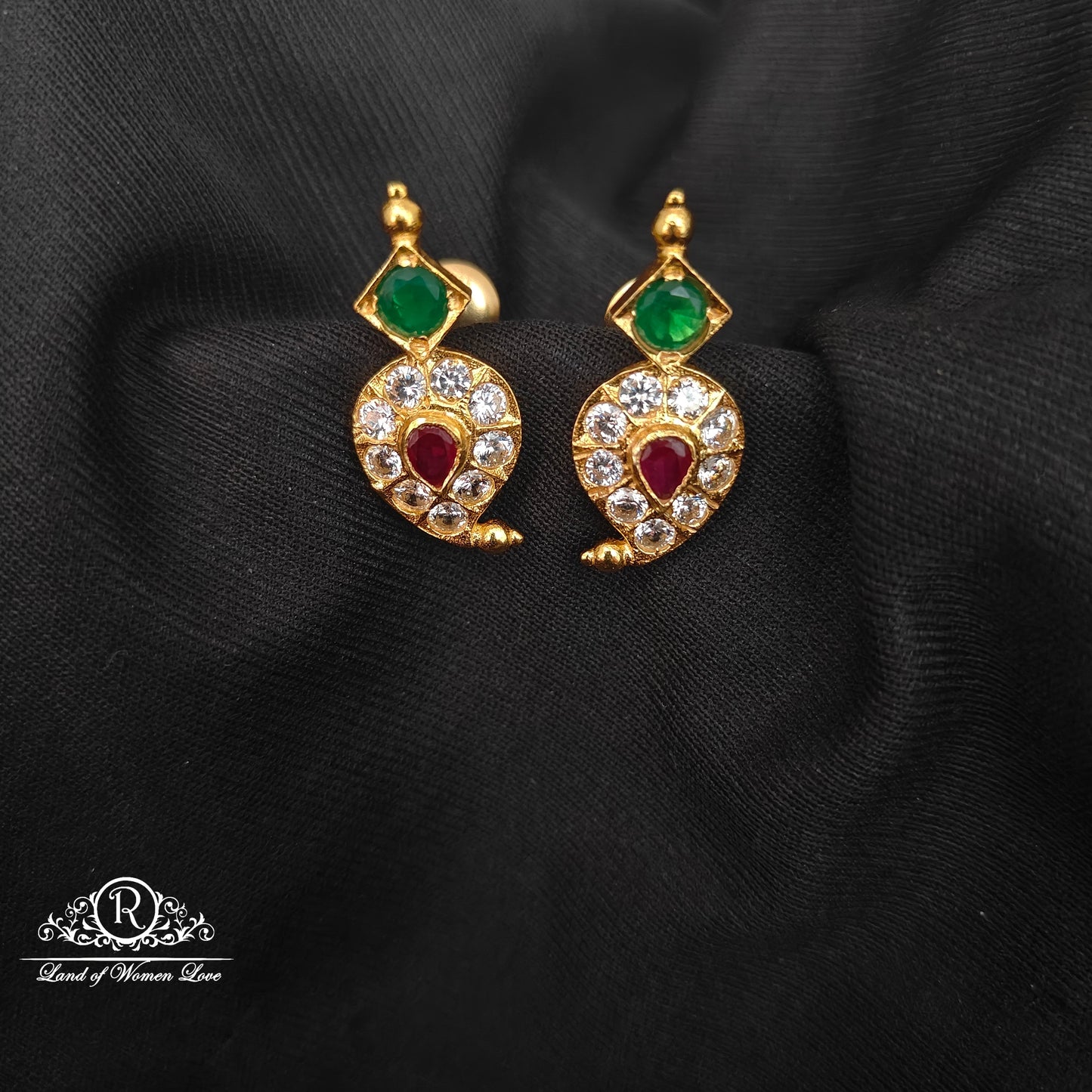 earrings 92.5 silver simple and cute earrings - rc06m1235 92.5 silver ramala jewelry / ramala collections