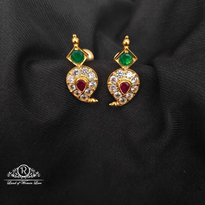 earrings 92.5 silver simple and cute earrings - rc06m1235 92.5 silver ramala jewelry / ramala collections