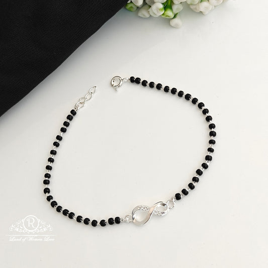 bracelet silver black beads bracelet -rcra122 92.5 silver ramala jewelry / ramala collections