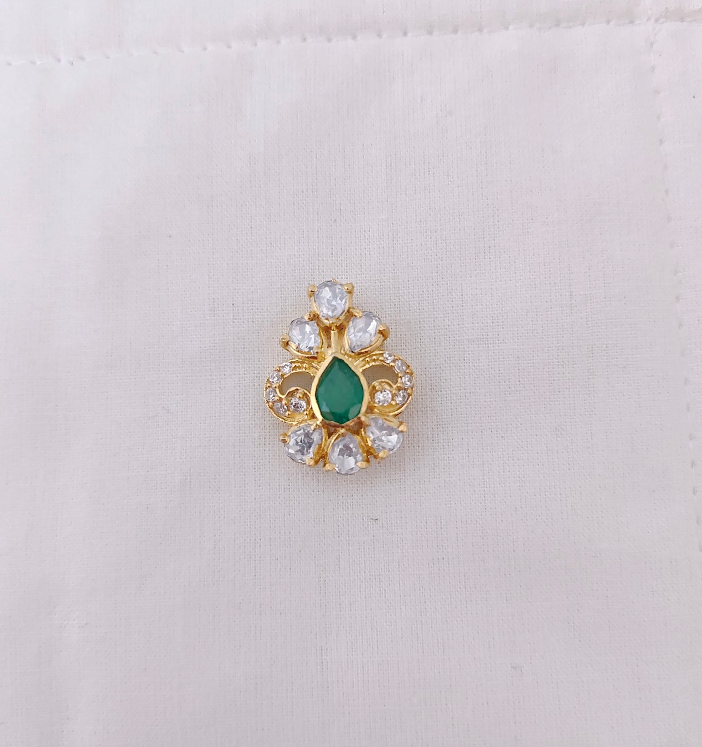 silver base cz-gold polish side locket design -rcd235 cz 92.5 silver ramala jewelry / ramala collections