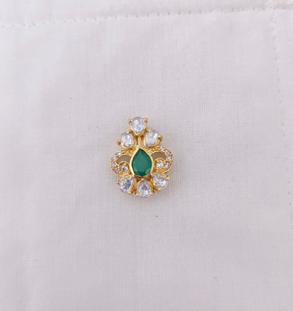 silver base cz-gold polish side locket design -rcd235 cz 92.5 silver ramala jewelry / ramala collections