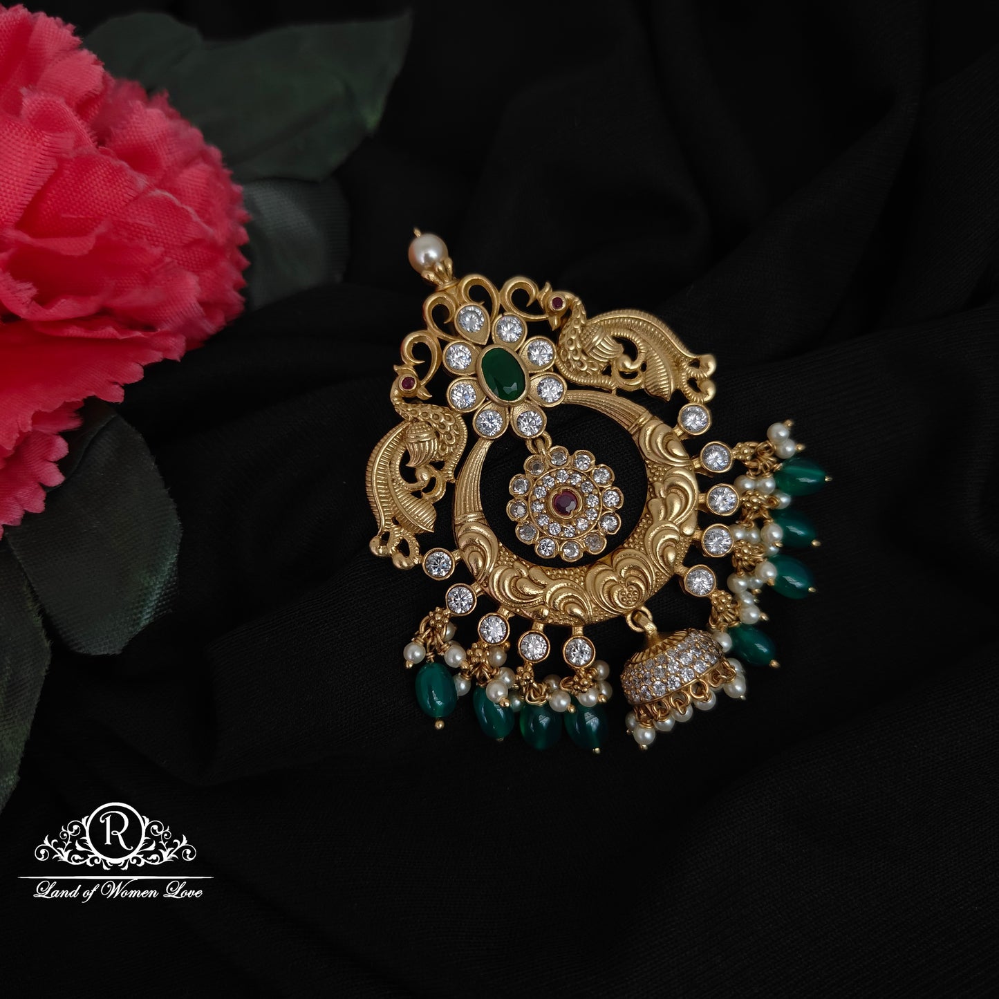 92.5 silver simple and cute pendent with hanging beads-rcl69 92.5 silver ramala jewelry / ramala collections