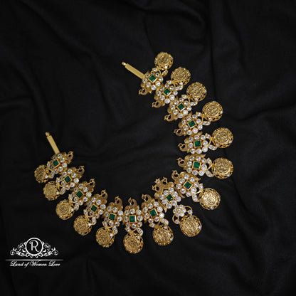 necklace 92.5 silver peacock kasu design mini haram-rc89-60m11 cz 92.5 silver ramala jewelry / ramala collections