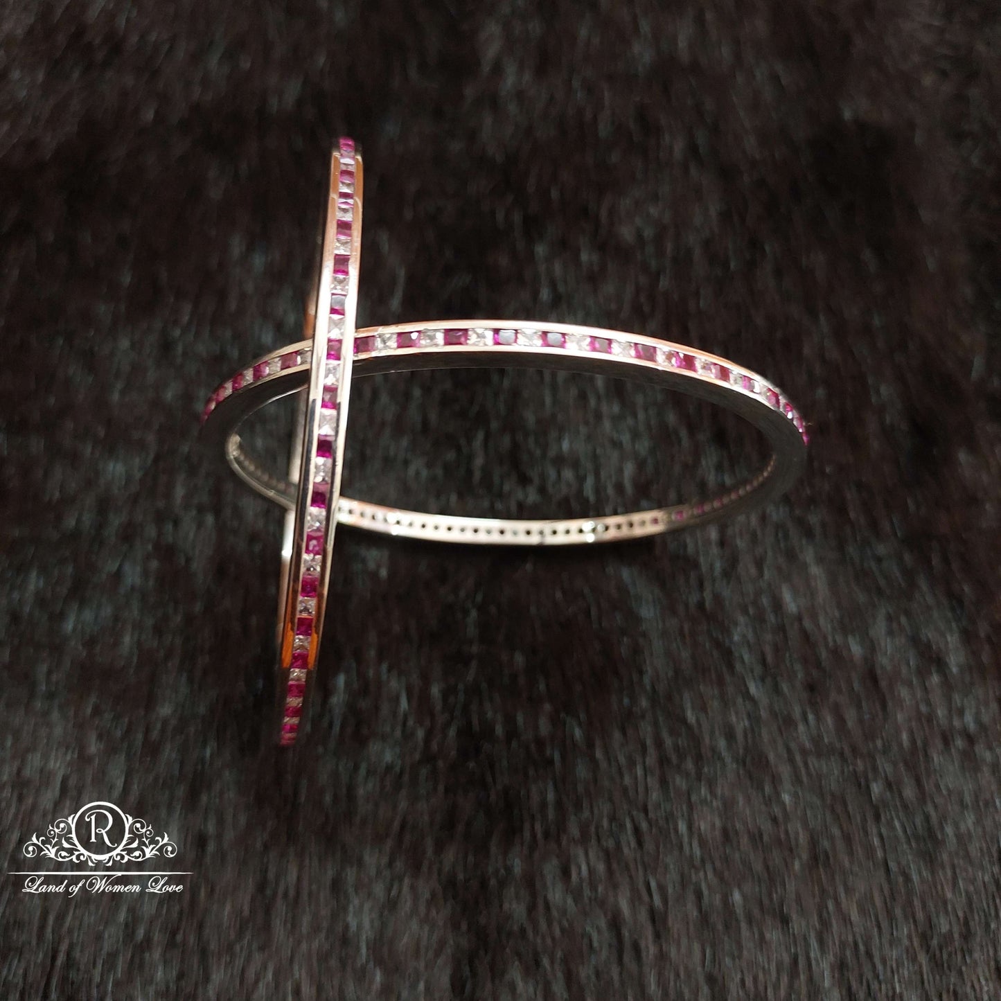 Silver Platinum Polish Bangles-SS03