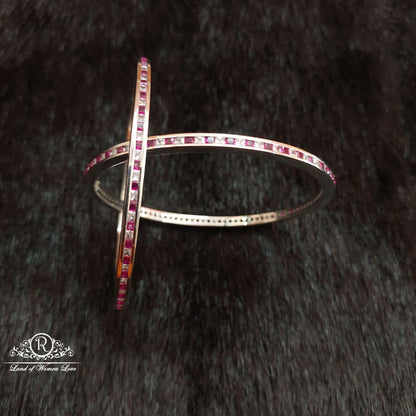 Silver Platinum Polish Bangles-SS03