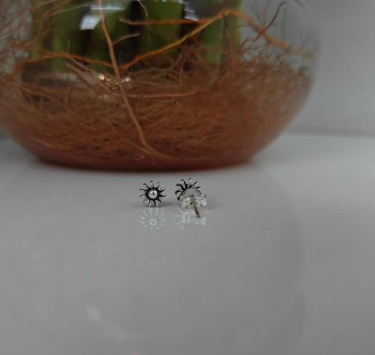 Silver sun model kids earrings-RCHS26