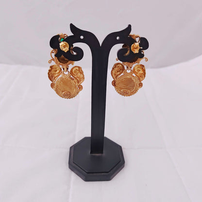 Silver base gold polish Earrings -RCP035