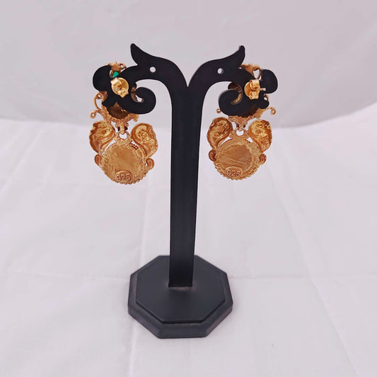 Silver base gold polish Earrings -RCP035