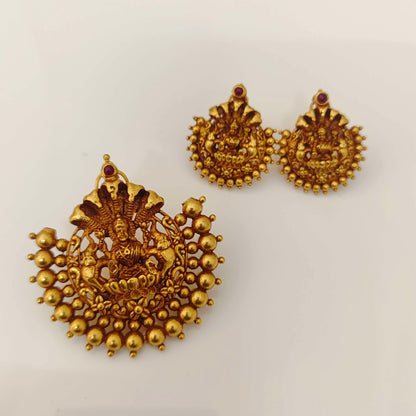 Silver Nagoru Lakshmidevi Pendant Design-RCJR594