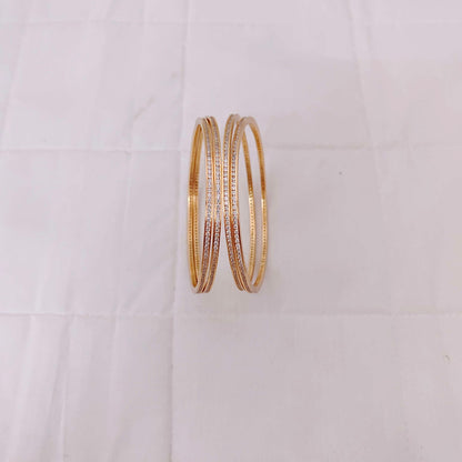 bangle one pair only silver cz-gold polish bangles -rcp073 cz 92.5 silver ramala jewelry / ramala collections