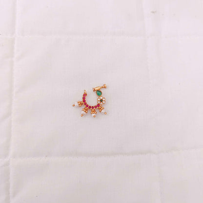 nose pin silver gold polish nose pin design -rcm497 92.5 silver ramala jewelry / ramala collections