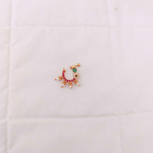 nose pin silver gold polish nose pin design -rcm497 92.5 silver ramala jewelry / ramala collections