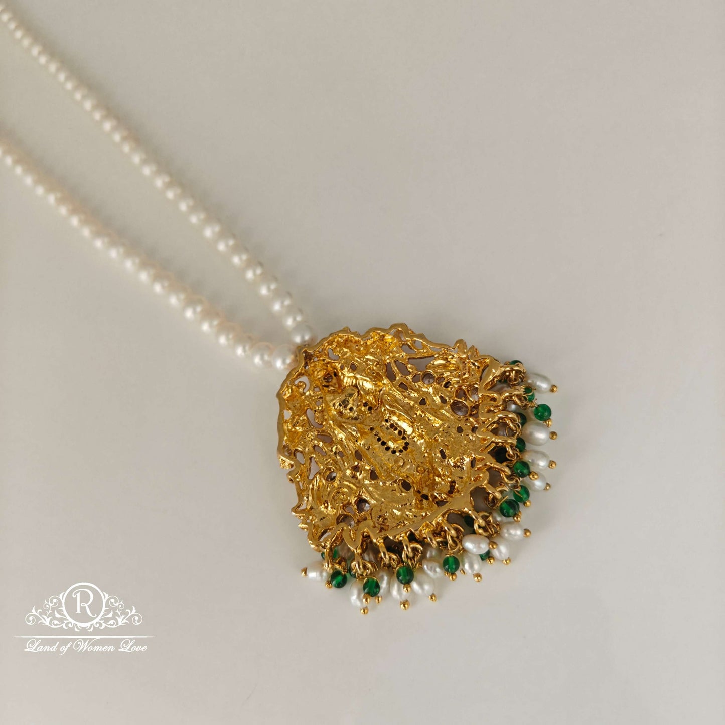 Lord Krishna Design Locket Beads Silver beads Mala-RCH639