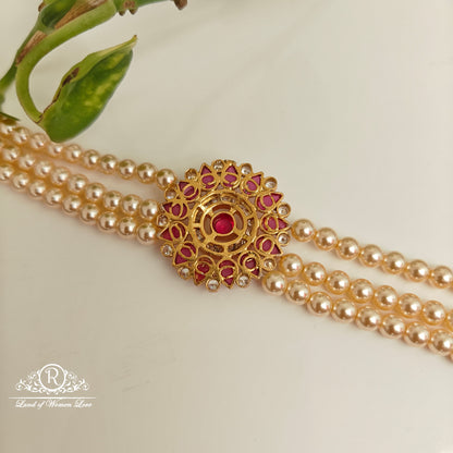 92.5 silver simple and Cute pearls chocker with  chocker pendant-RCH963