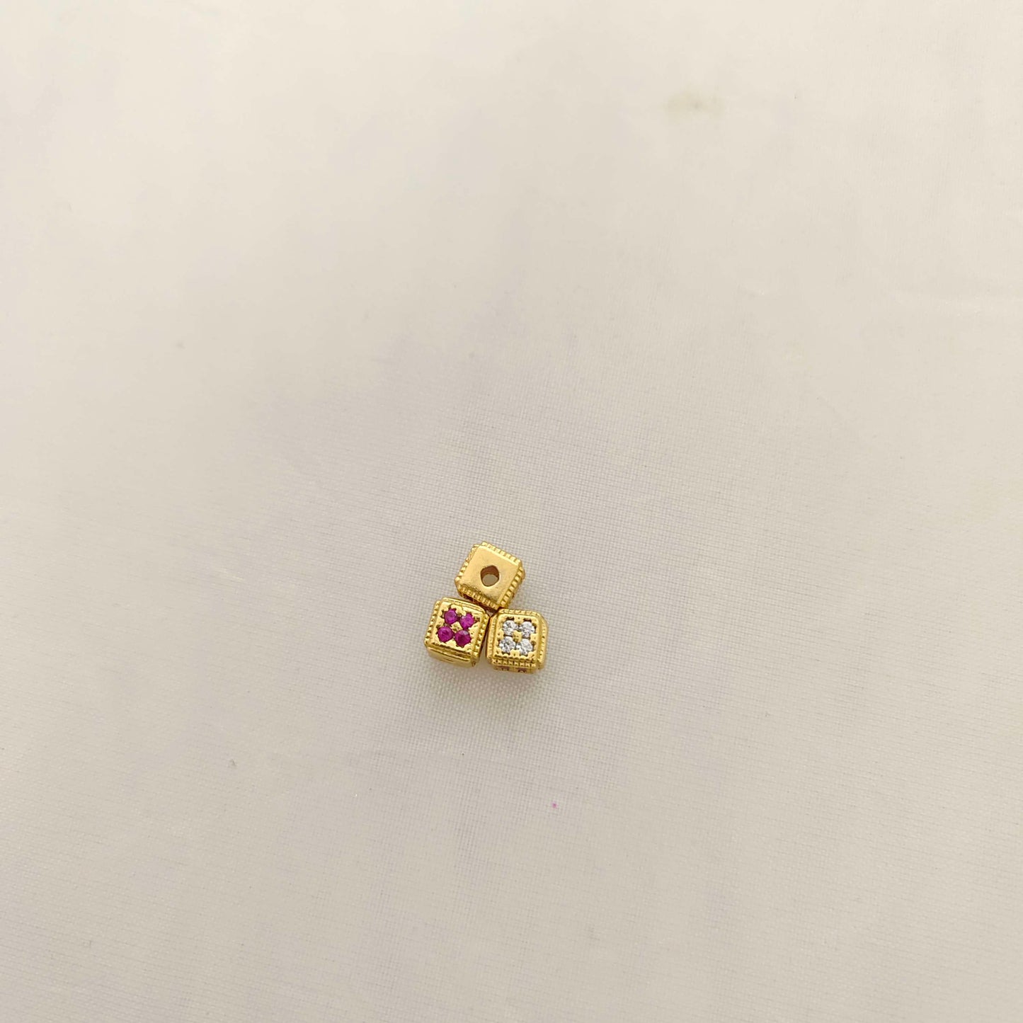 silver box shape cz-stone balls-rcc079 ruby 92.5 silver ramala jewelry / ramala collections