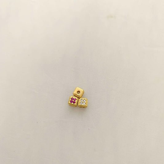 silver box shape cz-stone balls-rcc079 ruby 92.5 silver ramala jewelry / ramala collections