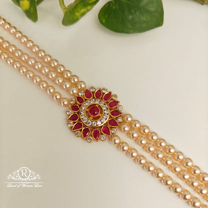 92.5 silver simple and Cute pearls chocker with  chocker pendant-RCH963