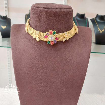 Silver Moissanite Stone Chocker-S764