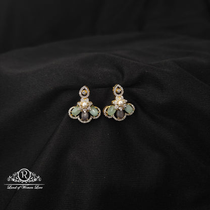 Amaya Beads Silver Diamond finishing Necklace set-RCDS019