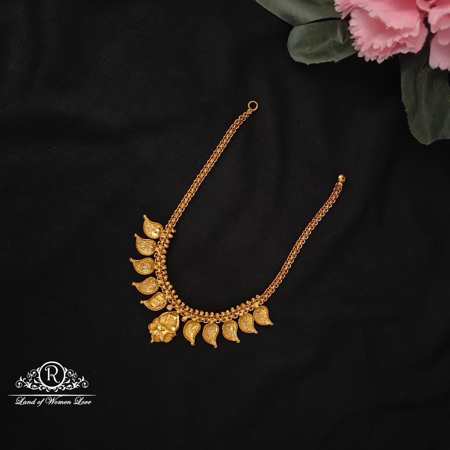 92.5 silver simple and Cute necklace with mango Design -RCZ90