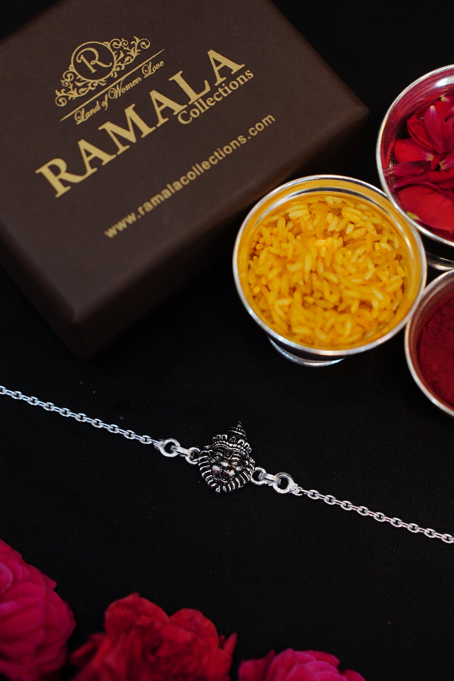 silver narasimha swamy rakhi 92.5 silver ramala jewelry / ramala collections