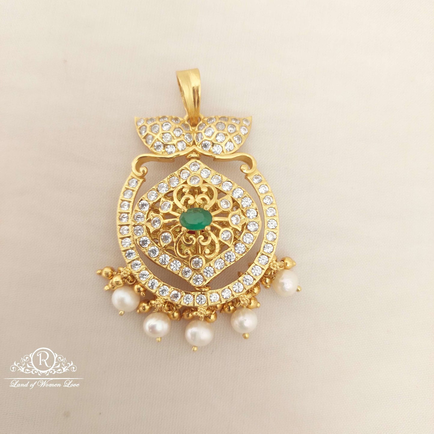 Silver CZ-Stones Double Side Locket-M123