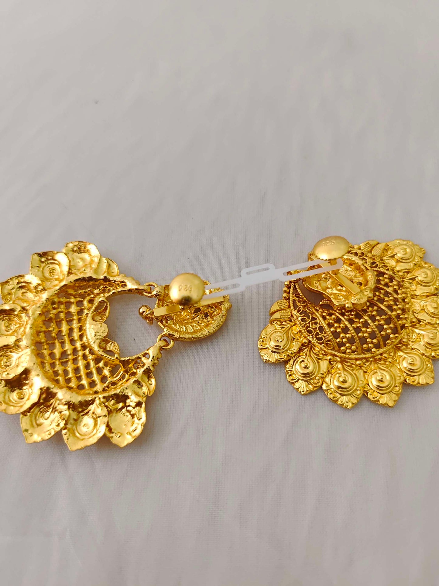 Silver chandbali earrings -RCH488