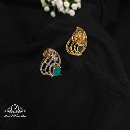 92.5 silver simple and Cute diamond finishing earrings -RCM091255