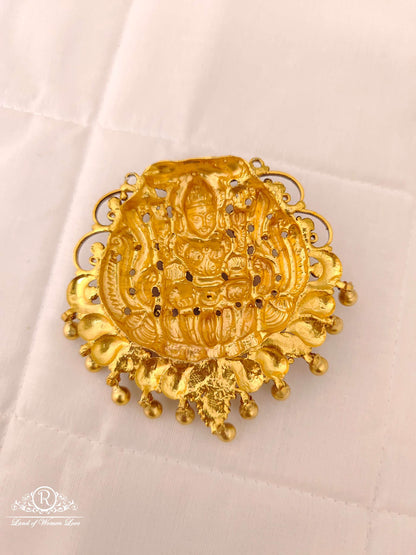 Silver Lakshmi Devi mala Locket-V049