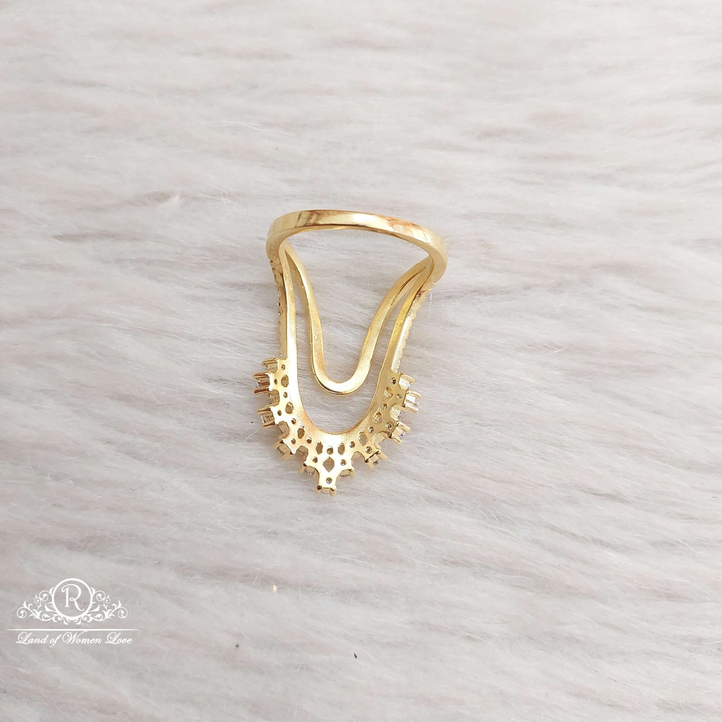 Silver CZ- Stones Finger Ring-SA112