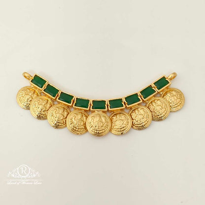 silver green stone lakshmi devi design mala locket-rc87-55p02 92.5 silver ramala jewelry / ramala collections