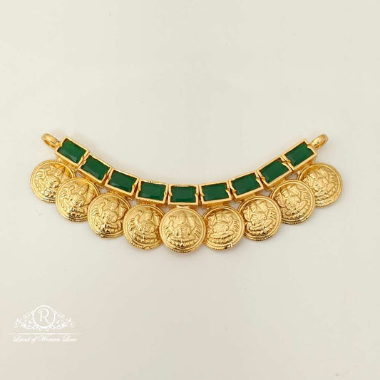 silver green stone lakshmi devi design mala locket-rc87-55p02 92.5 silver ramala jewelry / ramala collections