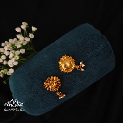 Silver flower design earrings RCNS057