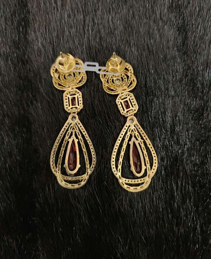 Silver CZ- Stones Earrings-JR203