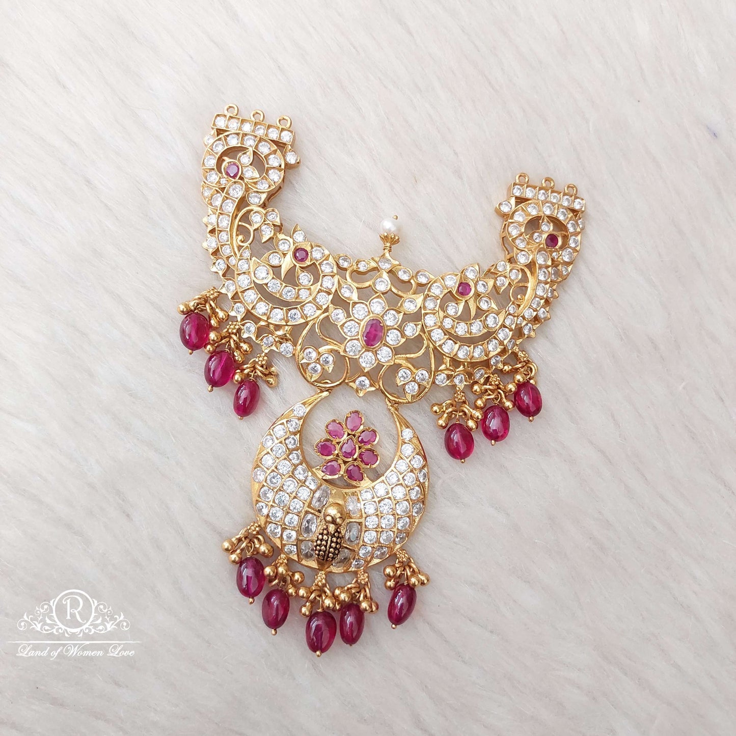 Silver White Stones Locket-S767