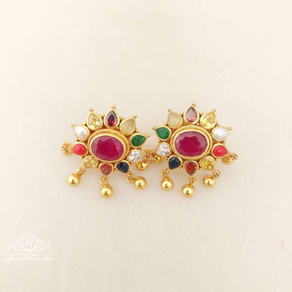 earrings silver navaratna stones earrings-m220 navaratna 92.5 silver ramala jewelry / ramala collections