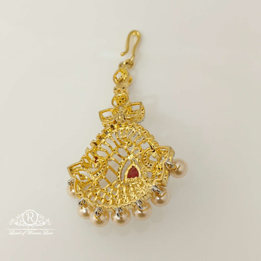 Silver Diamond Replica Design CZ-Stones Peacock Model Tikkas-RCCP31