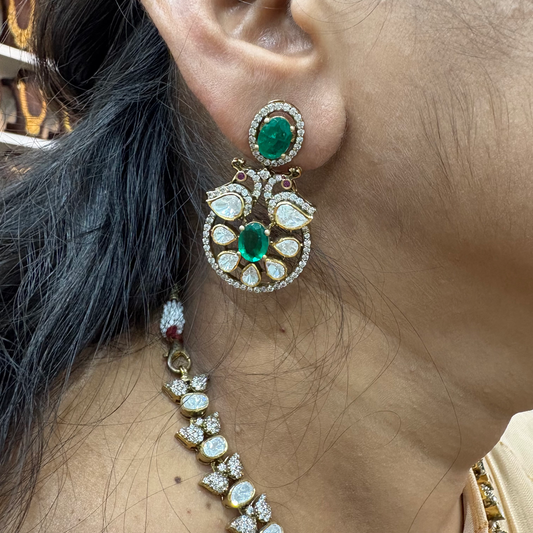 earrings silver moissanite earrings -rcrs1 moissanite 92.5 silver ramala jewelry / ramala collections