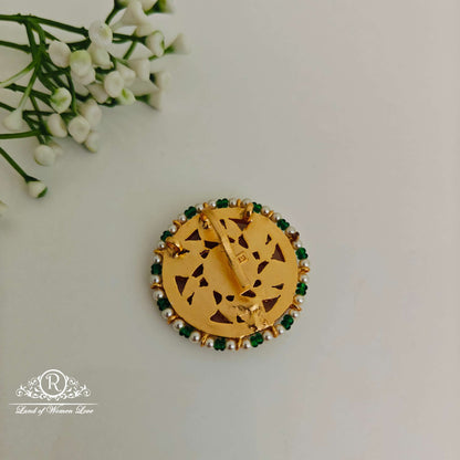 Simple and Cute kundan silver pendant -RCN13