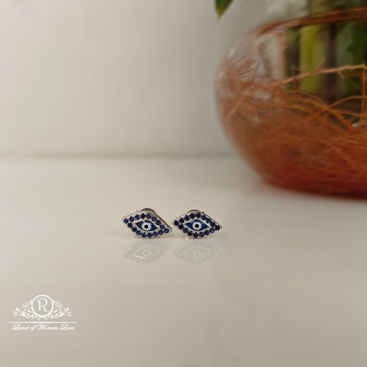 stud silver evil eye stud earrings -rchs38-16 92.5 silver ramala jewelry / ramala collections